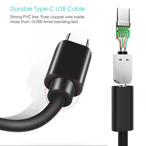 3-Pack 3FT Type-C to Type-C Fast Charging Cable USB-C to USB-C Data Cable Cord - Picture 17 of 18