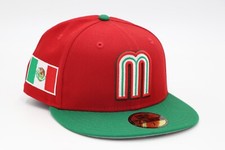 NewEra 59Fifty M Sombrero de México Rojo/Verde Parche Lateral Bandera de México ENVÍO GRATUITO