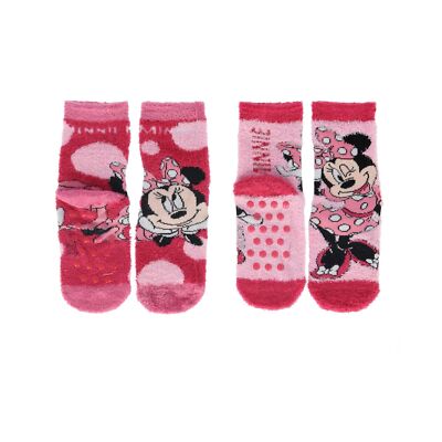 Minnie Mouse Kids Socks - 2 Pack Fluffy Snuggle Socks