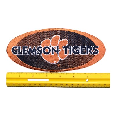 Clemson Beanie Clemson Tigers Paw Print Patch - Iron On, 2.5 Inch, Orange & Purple, College Logo Clemson Sweatshirt - Foto 1