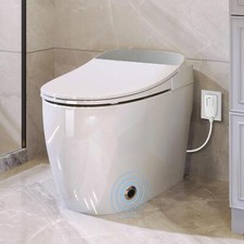 Heated Seat Smart Toilet Auto Flush with Foot sensor Flush,Power Outage Flushing