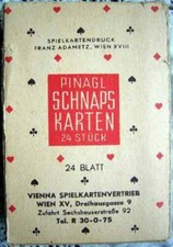 Vintage Pinagl Schnapskarten Franz Adametz Vienna - 24 St&uuml;ck unbespielt