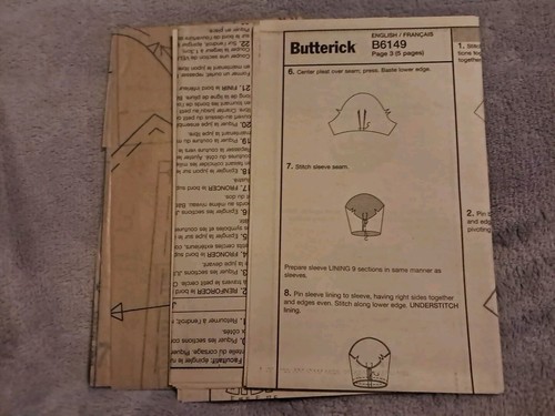 Butterick B6149 18" Doll Pattern UNCUT Retro '46 Dress Cape Bonnet - Picture 3 of 3