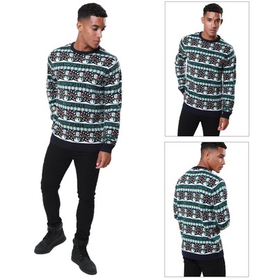 Threadbare Mens Christmas Stripe Jumpers Novelty Festive Repeat Patterned Top