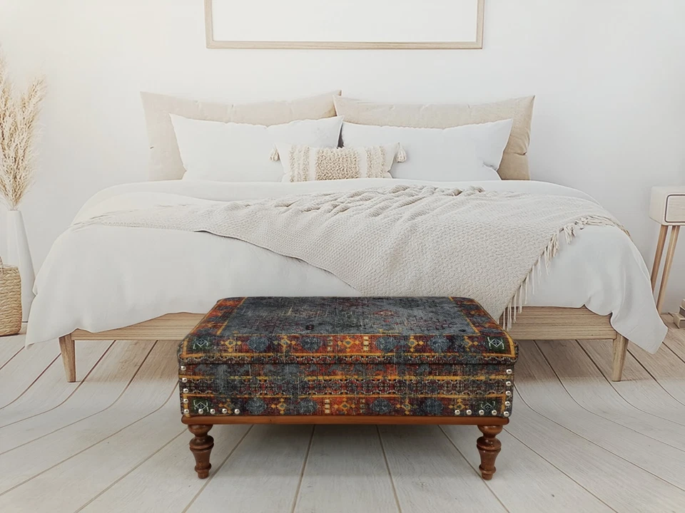 Bedroom Storage Bench, Hallway Bench, Upholstered Ottoman, Entryway Bench - Image 2 of 4