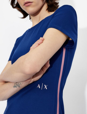 $120 Armani Exchange Women's Elastiscated Jersey Dress,Blue,M.