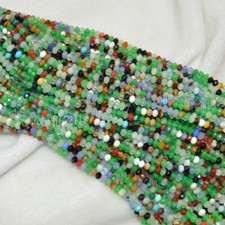 Faceted 2x4mm Natural Mixed Multicolor Gemstone Rondelle Loose Beads Jewelry DIY