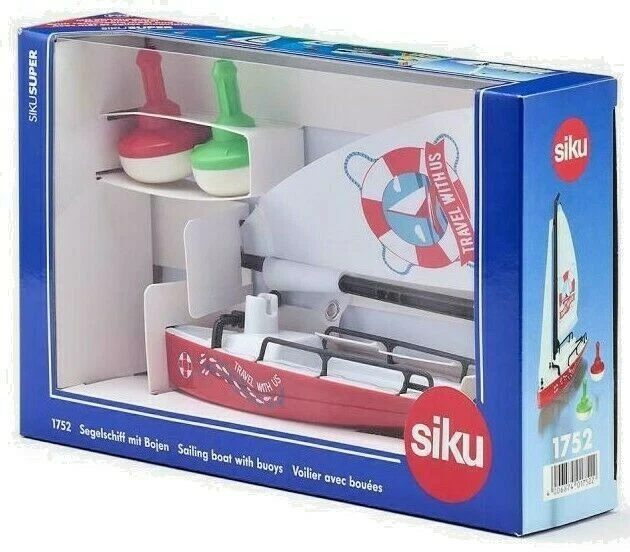 SIKU SUPER 1:50 PLASTICA - BARCA A VELA CON BOE SAILING BOAT WITH BUOYS ART 1752 - Immagine 2 di 2