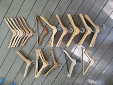 Lot of 63 Wooden hangers light wood Vintage standard 17" w/ Notch NICE