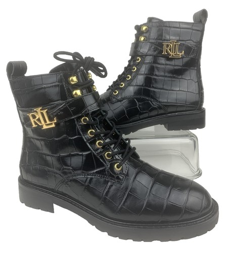 lauren ralph lauren women's manchester buckled dress boot Lauren Ralph Lauren MANCHESTER BURNISHED LEATHER TALL BOOT - High heeled boots - black