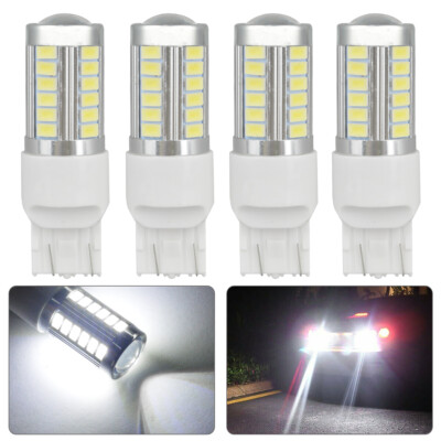 4PC T20 7743 LED Strobe Blink 33SMD Light Bulbs Auto Car Truck Reverse ...