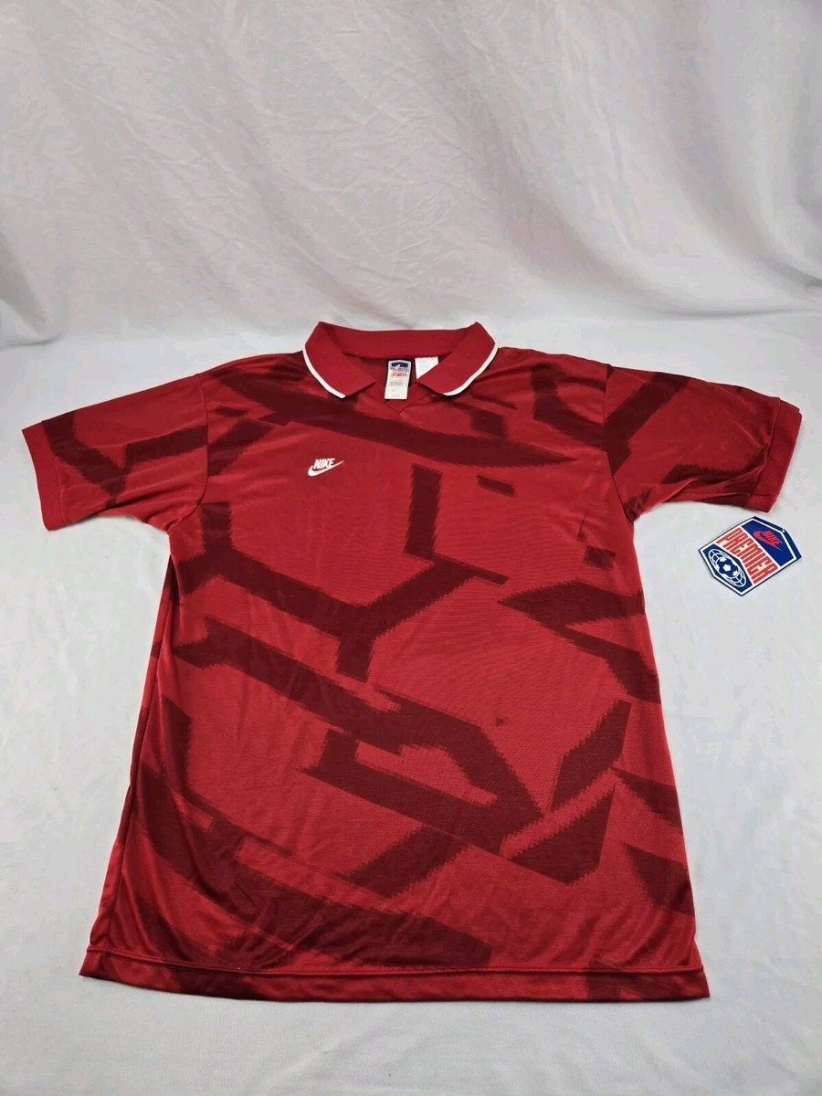 Vintage 90s Nike Premier Soccer Geometric Polo Jersey Mens Vintage 90s Nike Premier Soccer Geometric Polo Jersey Mens