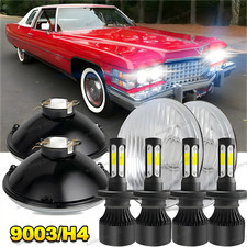 For 1958-1974 Cadillac Deville 4pcs 5-34 5.75 Led Headlights High Low Beam Dot