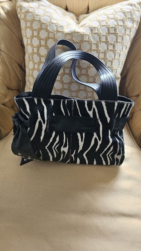 Roberta Gandolfi Italian Calf Fur Zebra Print Handbag
