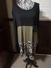 Heimish USA Top/Shirt,Black/Olive/Leopard, Size XL/1X, New