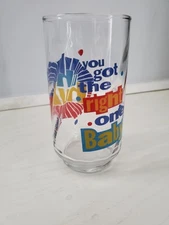 Vintage Diet Pepsi "Uh Huh You Got the Right One Baby" Glass  Ray Charles