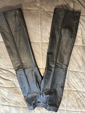Vintage 90s Y2K Women's Sz 10 Alfani Black Genuine Lamb Leather Pants