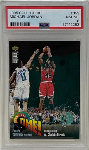Michael Jordan 1995 Upper Deck Collectors Choice Bulls Basketball Card 353 PSA 8