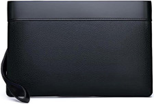 Pochette Uomo, Borsello Uomo a Mano in Pelle Sintetica, Borsa Da Polso Borsetta 