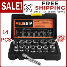 Bolt Extractor Set 14-Piece Stripped Bolt Extractor Socket Set with Storage Case