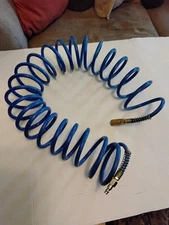 BARN FIND- KOBALT AIR COMPRESSOR COILED HOSE- SAVE$$- SOLID HOSE AND FITTINGS!