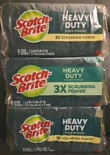 27ct Scotch-Brite Heavy Duty Scrub Sponges Cleaning Pads (3pk Of 9ct Each) NEW