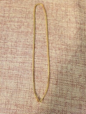 18k Saudi Gold  Herringbone Chain Necklace 16', Lobster Clasp, 6.77grams Solid