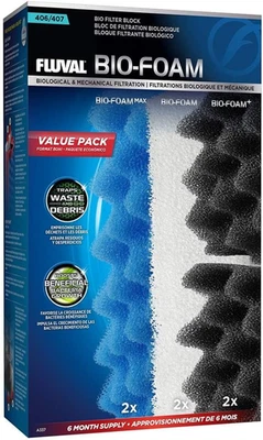 ROLF C. HAGEN (USA) CORP. Fluval 406/407 Bio Foam Value Pack, Replacement Aquarium Filter Media