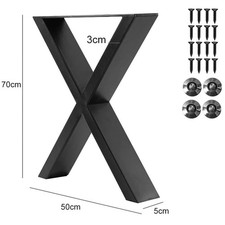 2PCS/Set Black Industrial Metal X Shape Table Legs Desk Bench X Cross Frame Legs