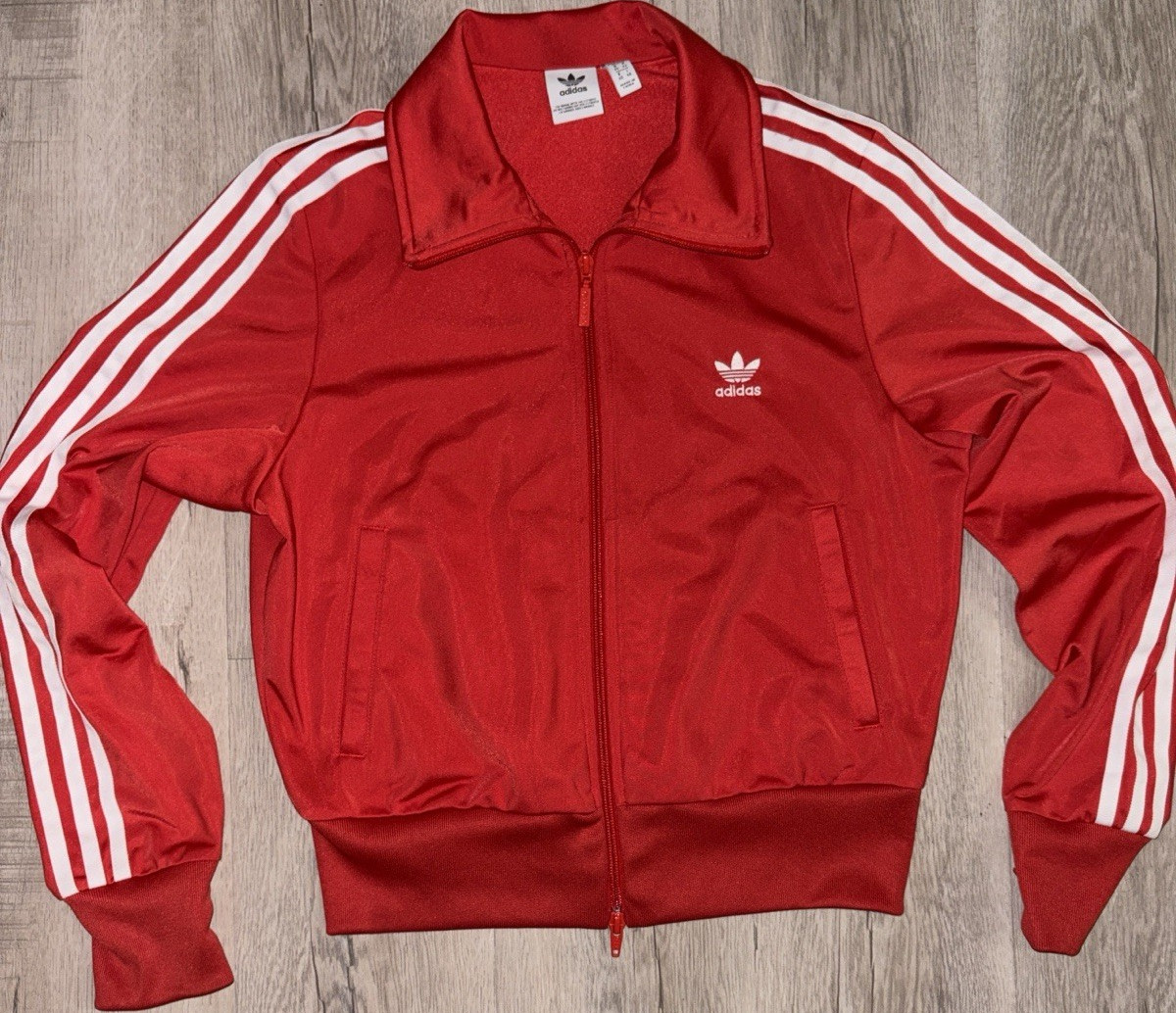 adidas Originals Women’s Full-Zip Track Jacket w/ Pockets Red/White Size M