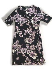 Lauren Ralph Lauren Women Sz 18 Wrap Dress Deep VNeck Sleeve Navy/Floral SKU 176