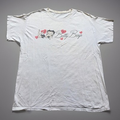 Vintage Y2K Betty Boop 2000s Cartoon White T-Shirt Large | eBay
