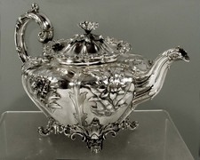 English Sterling Silver Teapot 1837 BARNARD FAMILY