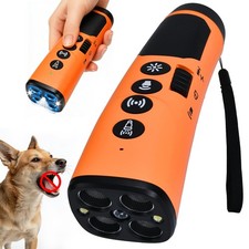 4X Ultrasonic Dog Bark Deterrent Device, 4 Nozzles Portable Training Aid for ...