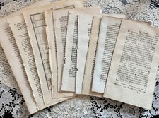 Antique French Book Pages 1700s-1930&rsquo;s Bundle Of 20 Pages + Some Rag Pages