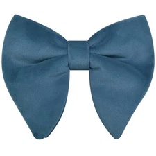 Branduce Velvet Bow Ties for Men Oversize Pre-tie Bowtie Tuxedo Peacock Blue