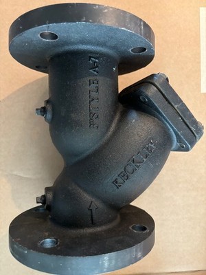 KECKLEY A-7 Y-Strainer Cast Iron 3'' Flanged 125-SWP 200-WOG 1/16'' Perf. Screen
