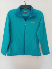 Ladies Turquoise Regatta Softshell Fleece Lined Zip Up Jacket UK10 2 Zip Pockets