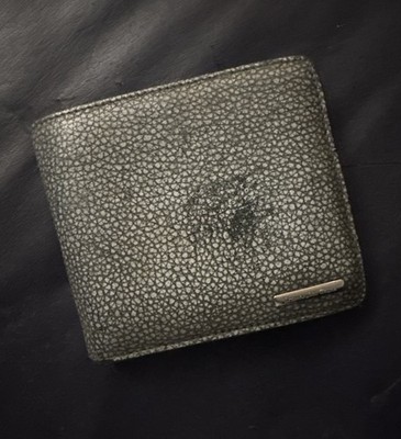 Ermenegildo Zegna Pebble Leather Bifold Card Holder Wallet Italy