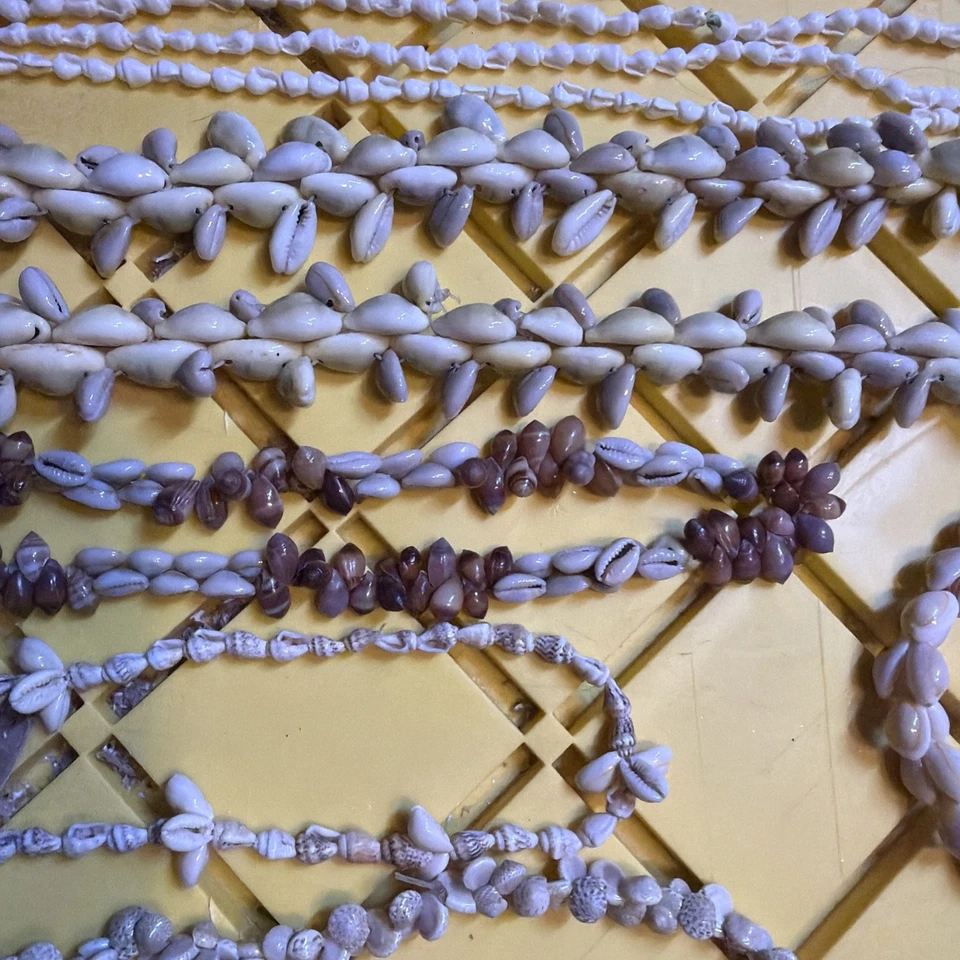 LOTE de 11 Colar Vintage Concha Concha Feito nas Filipinas Longo 60"" - Imagem 2 de 4