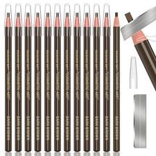 12 Piece Dark Brown Colour Waterproof Eyebrows Pencil Tattoo 