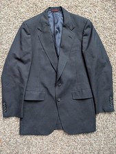 Hart Schaffner Marx Heritage Blazer Jacket Navy Blue Pinstripe 38 Short USA Made