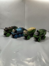 Thomas And Friends Wooden Railway Train Lot Percy Rare Snowy Oily And Frostbite