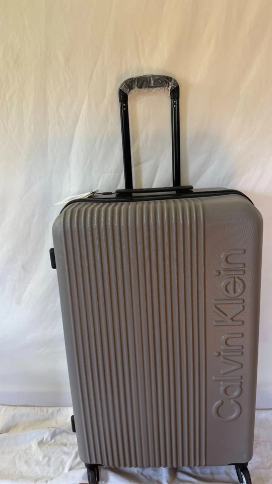 Nuevo Maleta Rígida Grande Gris CALVIN KLEIN Maleta Ligera Giratoria 28" Foto 2 de 4