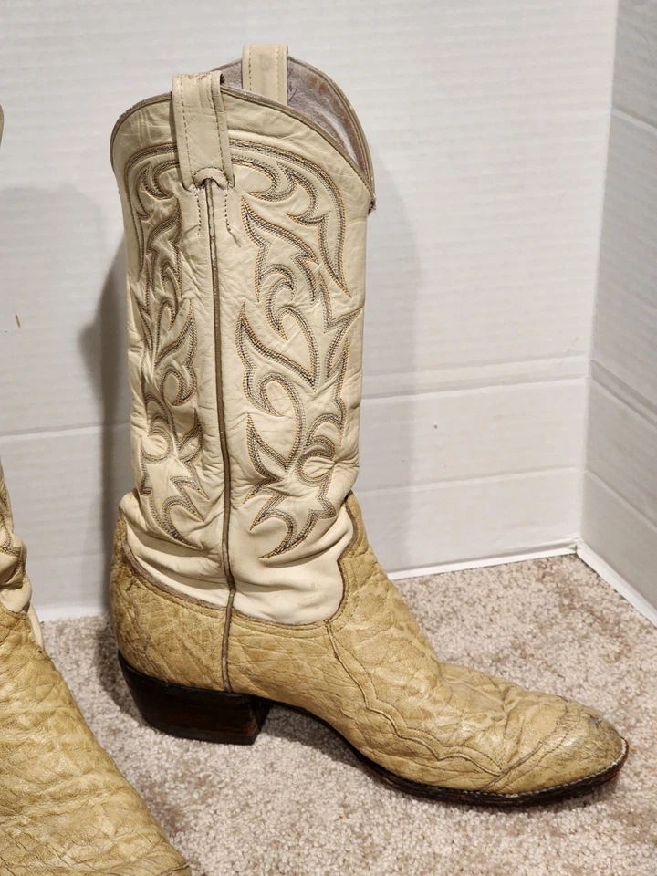 Larry Mahan Western Boots Mens 10.5 D Tan Beige Brown Soft Leather 4105 - Image 4 of 4