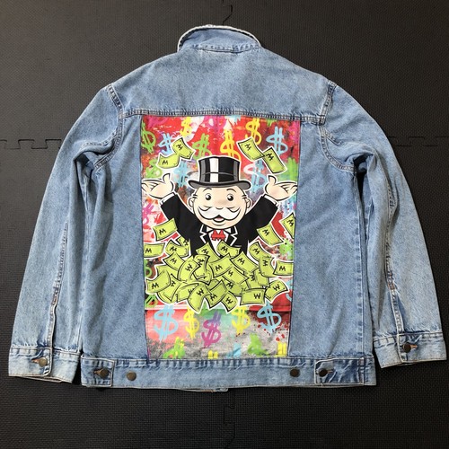 Limited Edition Officially Licensed Monopoly Denim Jean Jacket Men's Size Large