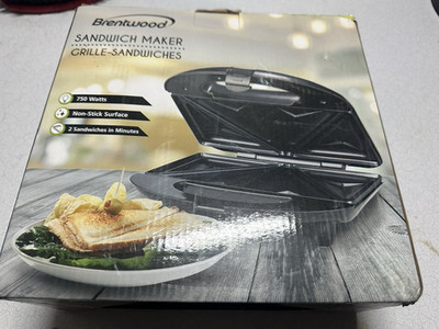 Brentwood TS-240B Non-Stick Sandwich Maker Contact Grill 750W Black