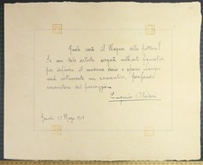 Eugenio Olivari, Handschriftliches Albumblatt für den Musikverlag Ricordi, 1908
