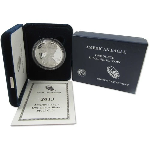 2013 W American Silver Eagle Choice Proof Bullion $1 Coin OGP COA