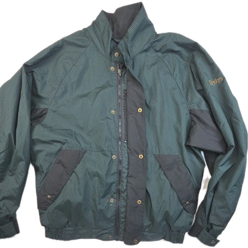 FootJoy Dryjoys Windbreaker Jacke Herren Large Grün Golf Hahnentritt Preppy Frat - Bild 8 von 14
